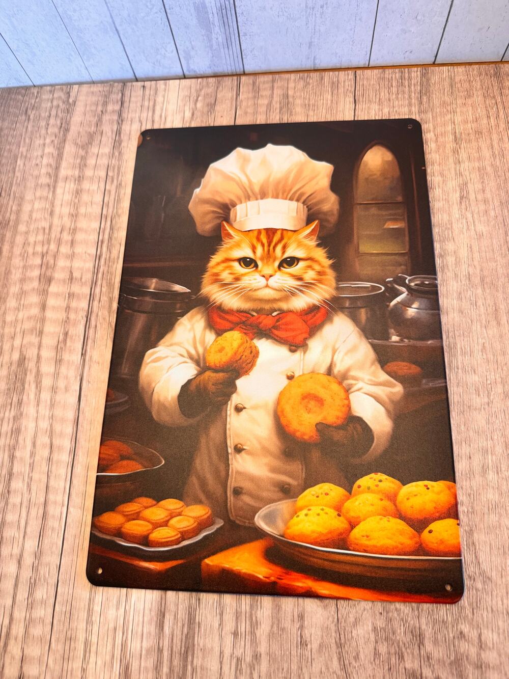 Baker  Kitty Metal Sign Cute Cat Baker Cat Metal Home Decor FAST SHIP